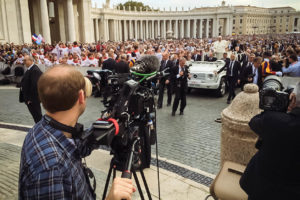 Cameraman filming the Pope Italy