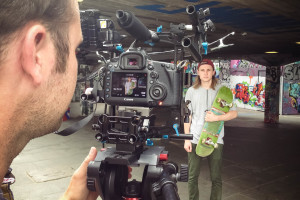filming in london skateboarder
